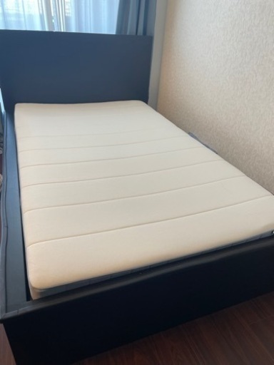 ベッド セミダブル ベッドフレーム　マットレス 収納　IKEA イケア