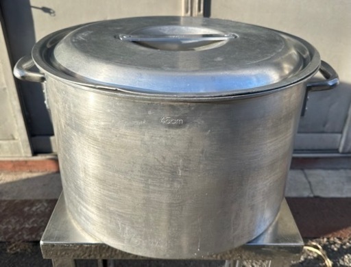業務用 大型 寸胴 寸胴鍋 直径48.5×高さ31(cm) 両手鍋 蓋付き 厨房用品 厨房機器 機材 店舗用品 ラーメン スープ 調理 鍋 大阪発