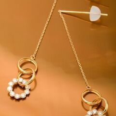 K18 ダイヤモンド スイングピアス (サークル) 品番p22-236