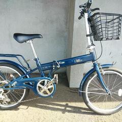 紺色折りたたみ中古自転車整備済