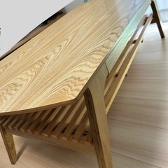 木製ローテーブル/引き出し付き