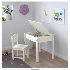 値下げ- イケア(IKEA)キッズ机、椅子セット