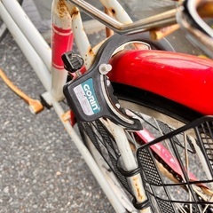 自転車 赤 26インチ 譲渡証明書あり オートライト付き ギア6段階