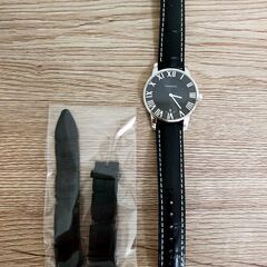 【メンテ済・新品ベルト】Tiffany アトラスドーム　メンズ　黒文字盤 メンテ済・新品ベルト】Tiffany アトラスドーム メンズ 黒文字盤