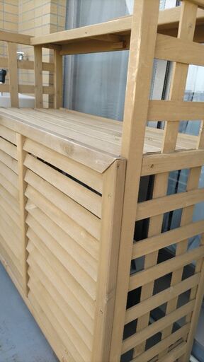 室外機カバー　木製