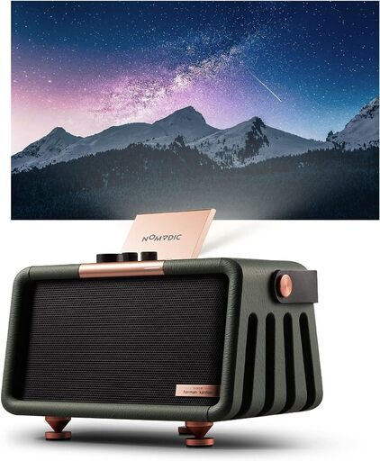 【新品】NOMVDIC X300 モバイルプロジェクター/Harman Kardonスピーカー 大容量バッテリー内蔵 Bluetooth対応
