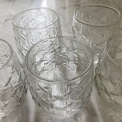 佐々木ガラス　冷茶グラス　5客　昭和レトロ