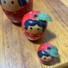 昭和レトロ　りんごマトリョーシカ3個セット