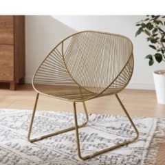 韓国インテリアゴールドチェア1人掛け椅子アンティーク真鍮調