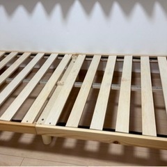 【取引終了】シングルベッド(木製フレーム・ウレタンマットレス付き)