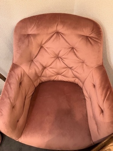 一人用ソファー☆ピンク新品☆ベルベット 大人可愛いお部屋にぴったり