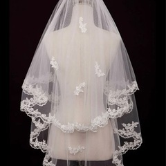 【お話中】結婚式　ブライダル　ベール　花刺繍　