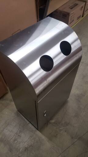 屋内用ゴミ箱 業務用ダストボックス 36L 幅50cm ビン・カン用タイプ リサイクルトラッシュ ステンレスヘアライン仕上げ （ ゴミ箱 ダストボックス ）