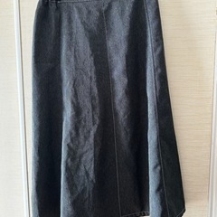 黒デニム薄手スカート3L
