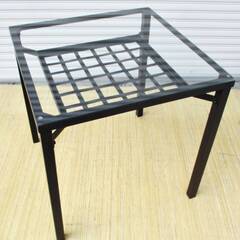 ガラステーブル　正方形　サイドテーブル　コーヒーテーブル　シンプ...
