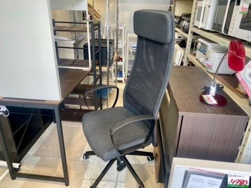 IKEA イケア MARKUS マルクス デスクチェア オフィスチェア, ヴィースレ ダークグレー 学生 買取 中古 家具 オフィス用家具 机