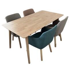 4人用ダイニング5点セット（マナベインテリアハーツ「ラビオリ」）