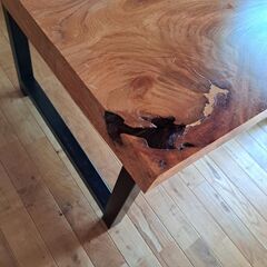 欅の木　一枚板　ダイニングテーブル　椅子無しテーブルの