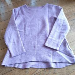 綺麗な紫色の伸縮あるセーターS