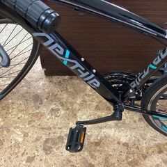 NEXTYLE(ネクスタイル) クロスバイク 自転車 700C 21段変速 フレームサイズ430mm テーパードヘッドチューブ インテグレーテッド式ヘッド NX-CR001 ブラック ホワイト