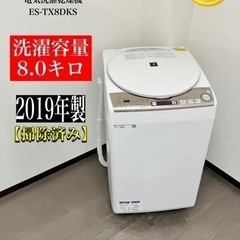 【ネット決済・配送可】🌟激安‼️19年製SHARP 電気洗濯乾燥...