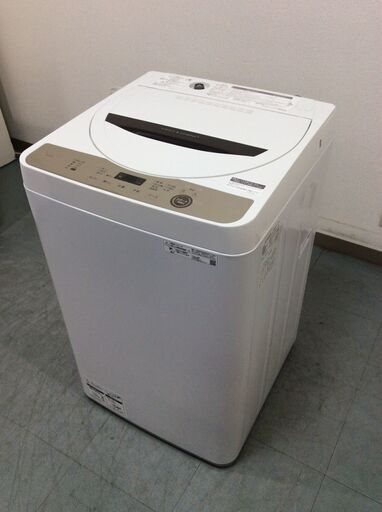 （4/3受渡済）JT8547【SHARP/シャープ 6.0㎏洗濯機】美品 2021年製 ES-GE6E 家電 洗濯 簡易乾燥付
