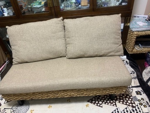 アジアン家具☆2人掛けソファ☆ウォーターヒヤシンスソファ