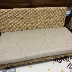 アジアン家具☆2人掛けソファ☆ウォーターヒヤシンスソファ