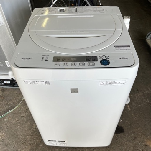 G-34 SHARP 全自動電気洗濯機 ES-G4E7-KW 4.5kg 2020年製
