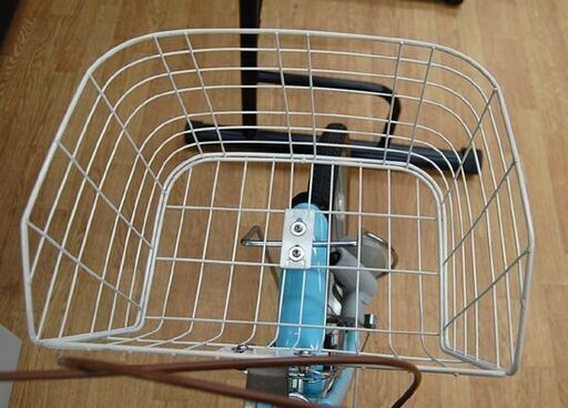 自転車 24インチ 水色 シティサイクル カギ・カゴ・ベル・ライト付き