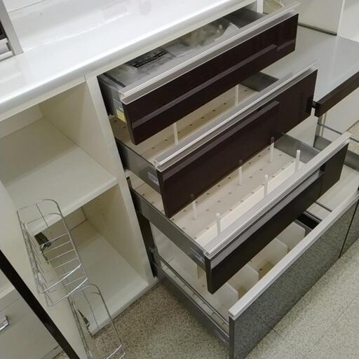 ☆ジモティ割あり☆ 松田家具 レンジボード ホワイト H210×D50×W141 