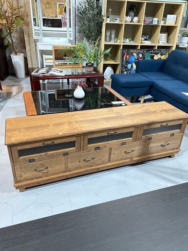 ★テレビ台★ ロータイプ W150cm ナチュラルウッド レトロ カントリー アメリカン ナチュラル 収納容量大