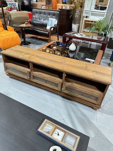 ☆テレビ台☆ ロータイプ W150cm ナチュラルウッド レトロ カントリー