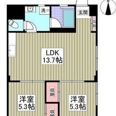 💚埼玉県坂戸市薬師町💚2LDK / 54.48㎡💰敷金/礼金0ヶ月💰フリーレント1ヶ月！ 🚃東武鉄道東上線「北坂戸」駅 徒歩7分 💚駐車場１台税別10,000円（先着順）！💚Sの画像