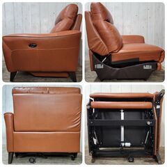 6/1終HR ニトリ 電動リクライニングソファ 3P/3人掛け アネーロ ブラウン 動作OK 24d菊HG