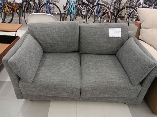 ★ジモティ割あり★  二人掛けソファ シルバー H79×D76×W137 クリーニング済み TC012