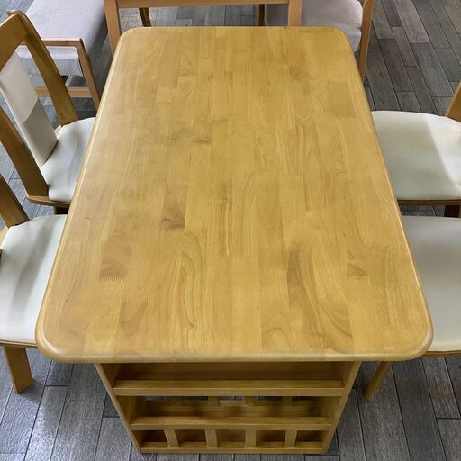 P0720 4人掛けダイニングテーブルセット 回転椅子4脚付き - ダイニング  