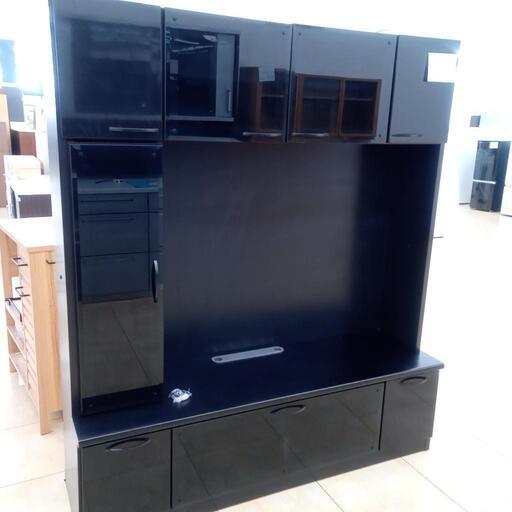 ★ジモティ割あり★ 松田家具 テレビボード ブラック H181×D45×W156.5 クリーニング済み OJ4009