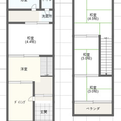 【初期費用0円】四条畷市南野周辺の5DK2階テラス！共益費込45...