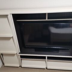 【ネット決済】テレビボード 〜40インチ 収納棚 ホワイト