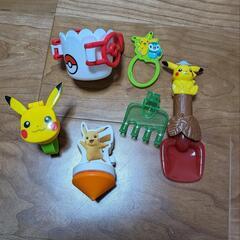 【玩具】ポケモン/スコップ＋熊手、コップ、コマ、カラビナ、方位磁針