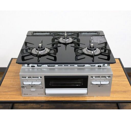 ≪U734ジ≫ 通電OK 美品 リンナイ ビルトイン コンロ RB31AM5T1SVW 都市ガス用 2023年製 シアーブラック/シルバー 住宅設備/内装/キッチン