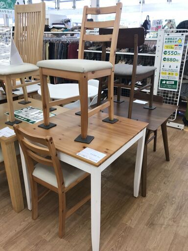 ☆ジモティ割あり☆ IKEA 2人用ダイニングセット ナチュラル H75×W74 