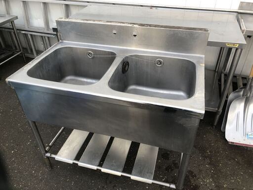 Maruzen 厨房機器 ステンレス キッチン シンク ２口 100×60×80cm 流し台 飲食店 業務用機器