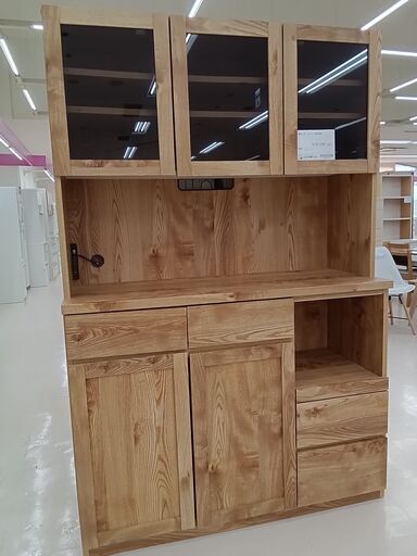 ★ジモティ割あり★ 隈木工所 カントリー調食器棚 木目 W120×D46.5×H182 クリーニング済み TC2305