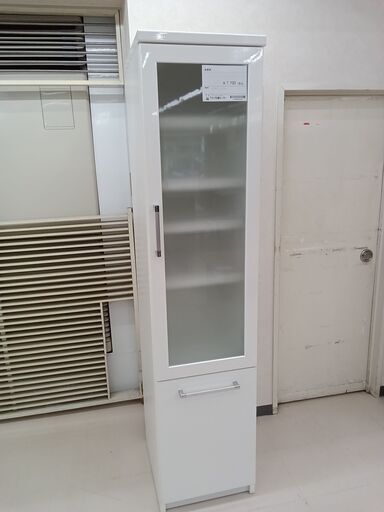 ★ジモティ割あり★  食器棚 ホワイト W40×D45.5×H175 クリーニング済み TC2307