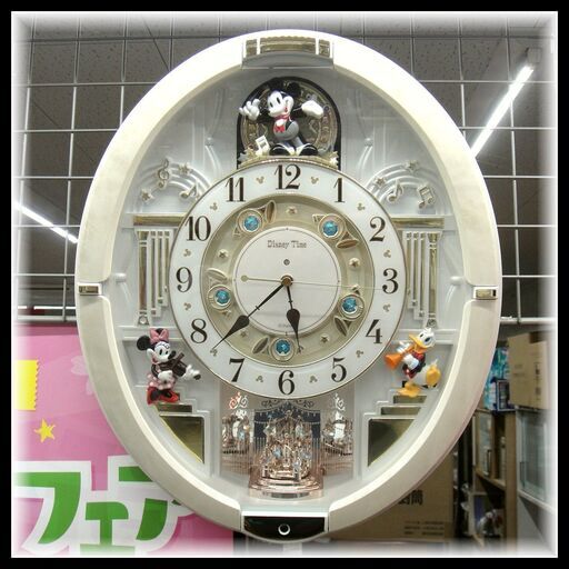 美品 SEIKO セイコー Disney ミッキー＆フレンズ からくり 電波時計 FW580W メロディ再生 回転飾り 静音 おやすみ秒針　72