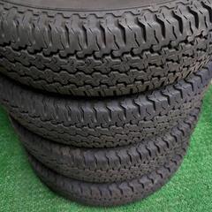 ダイハツ純正スチールホイールタイヤセット 4本センターキャップ付き　軽トラック　バリ山 　ハイゼットトラック