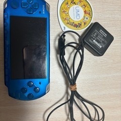 動作確認済み！PSP-3000 本体ブルー カセット付き