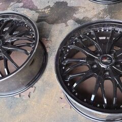 ホイール メッシュホイール 7.5J +38 114.3 5H 18インチ 2本 程度良好 美品 使用僅かです マークX クラウン アルファード ブラック